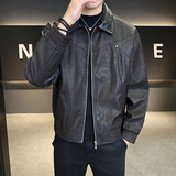 店主风休闲皮衣男士2025年新款皮夹克男装外套B320-2507-P140，男装皮衣，电商B320
