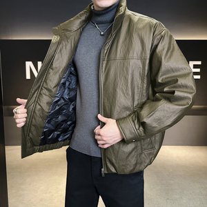 新标95绒 皮羽绒服男装2025新款休闲外套男B320-859219-P265图片