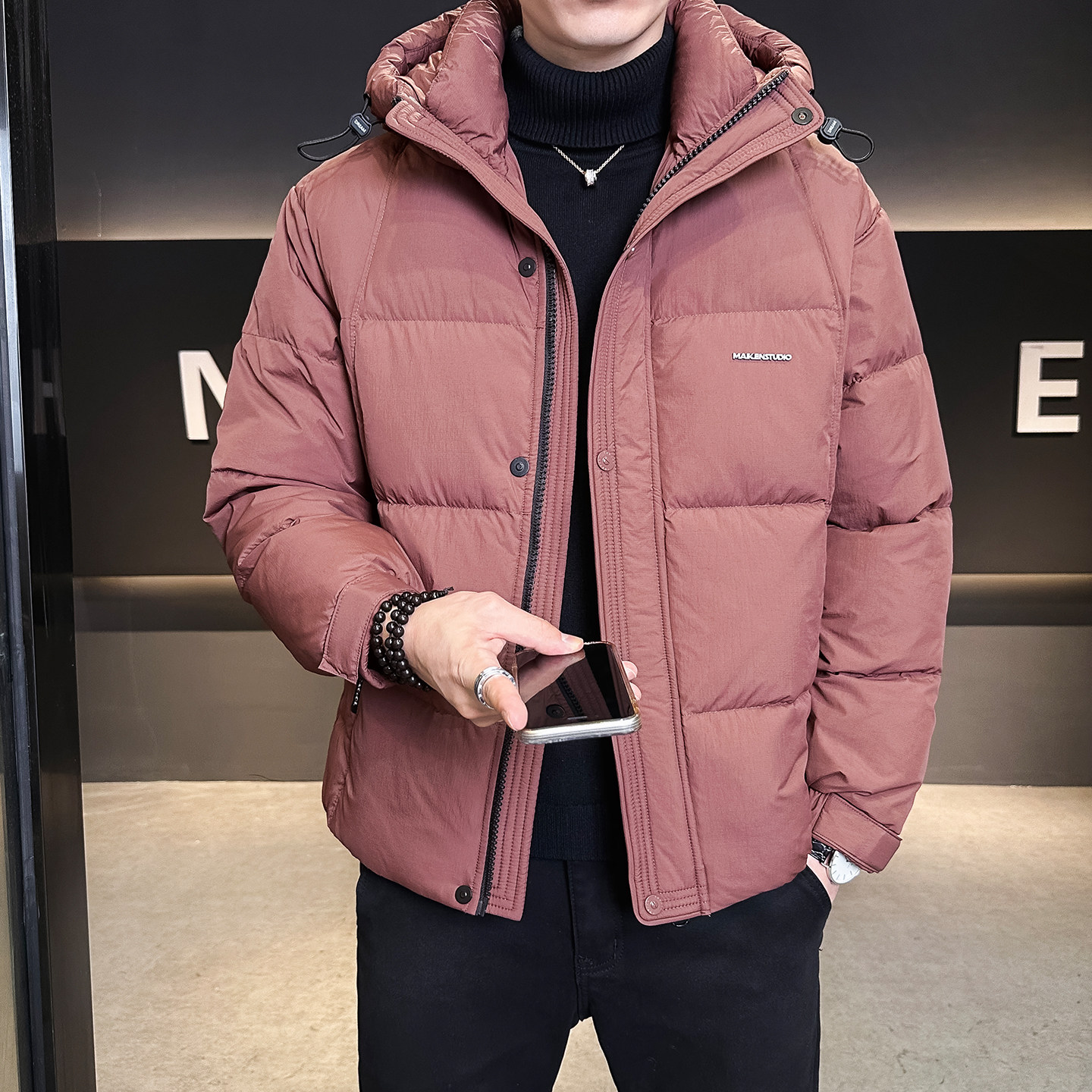 标50绒连帽羽绒服男士2025冬季新款外套男装B320-6636-P235,男装羽绒服,电商B320