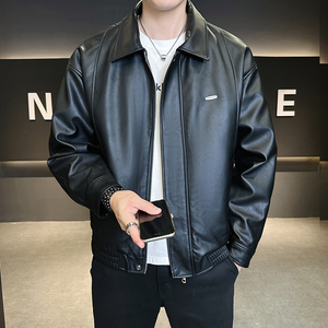 店主方皮衣男士外套2025秋装新款皮夹克男装B320-6210-P135图片