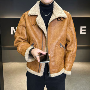 冬季皮毛一体外套男装休闲皮衣男B320-3518-P230图片