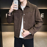 2026新款春季男士外套翻领潮牌麂皮绒高级感夹克B320-26516-P140，男装夹克，电商B320