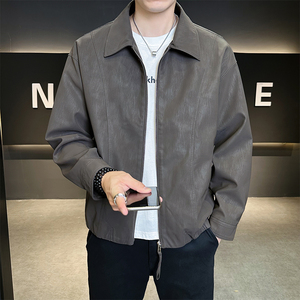 店主风皮衣男士时尚2025新款休闲皮夹克外套男装B320-6212-P135图片