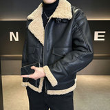 冬季皮毛一体外套男士2025新款休闲加绒皮夹克男装B320-2516-P230,男装夹克,电商B320, 冬季皮毛一体外套男士2025新款休闲加绒皮夹克男装B320-2516-P230,男装夹克,电商B320,