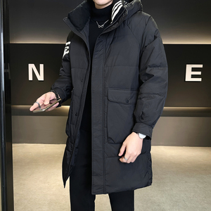新标90绒 情侣中长款羽绒服男士连帽25冬季外套男B320-896-P310图片