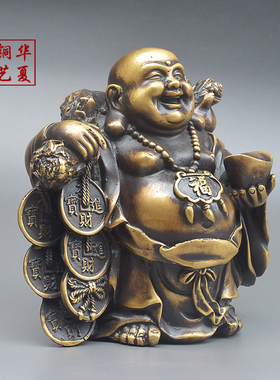 开业礼品仿古纯铜招财客厅摆件