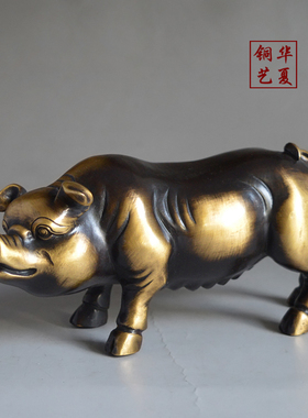 纯铜生肖猪办公桌博物架家居装饰