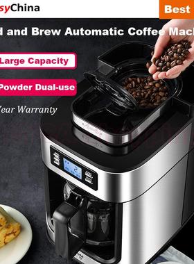 10-Cup Drip Coffee Maker 2 in 1 Grind&Brew Automatic Machine
