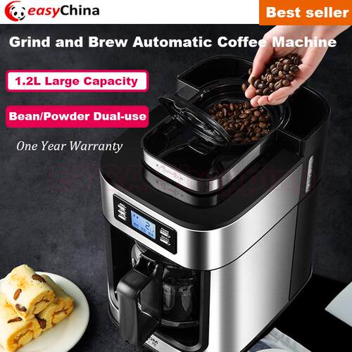 10-Cup Drip Coffee Maker 2 in 1 Grind&Brew Automatic Machine