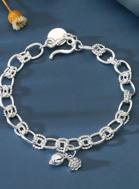 7999号足银990两世欢麻花手链清新纯银精工纯银直播爆款