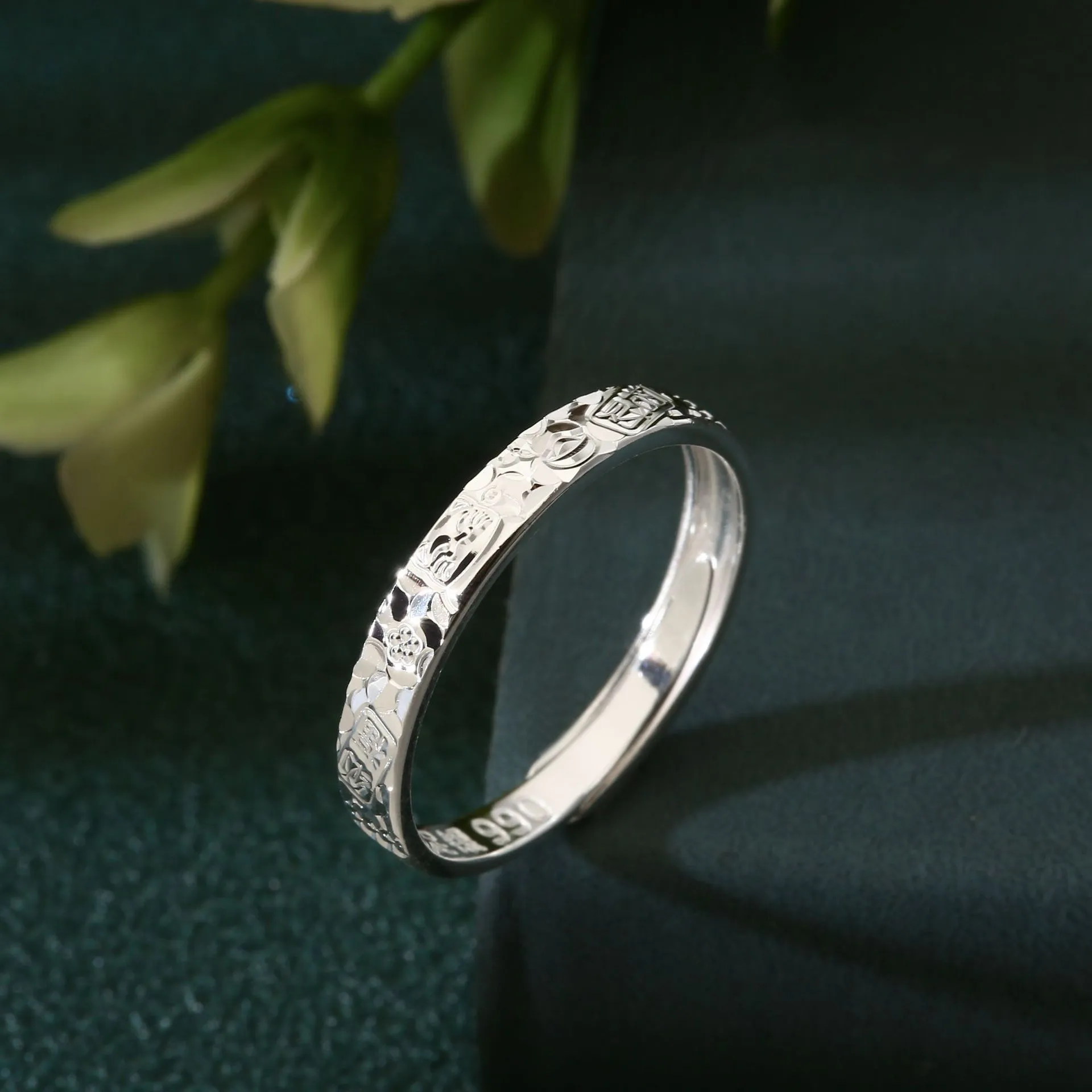 8170号足银990碎冰冰招财猫戒指食指戒指环戒直销直播爆款