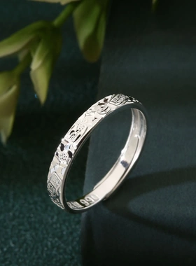 8170号足银990碎冰冰招财猫戒指食指戒指环戒直销直播爆款