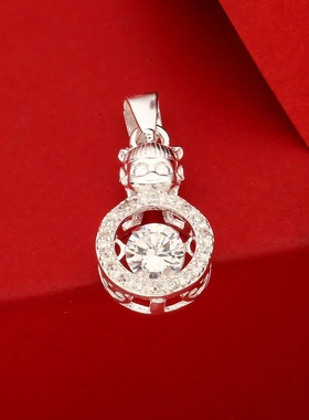 7611号足银990哪吒灵动锆石吊坠项链挂坠复古国风祥云直播爆款