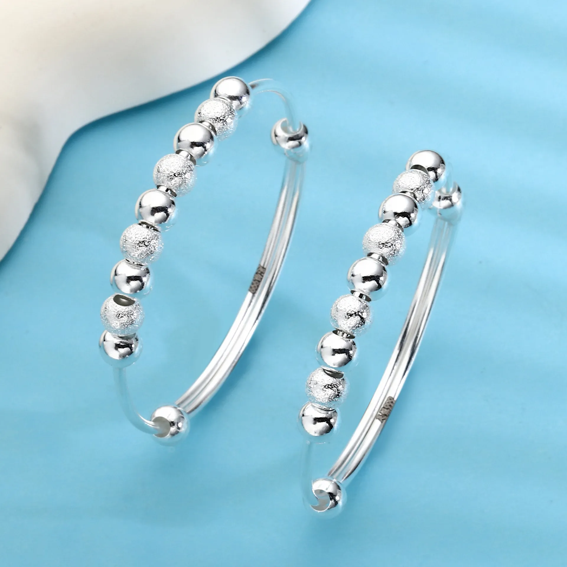 8576号男女宝宝儿童一心一意转运珠手镯999满月周岁生日礼物