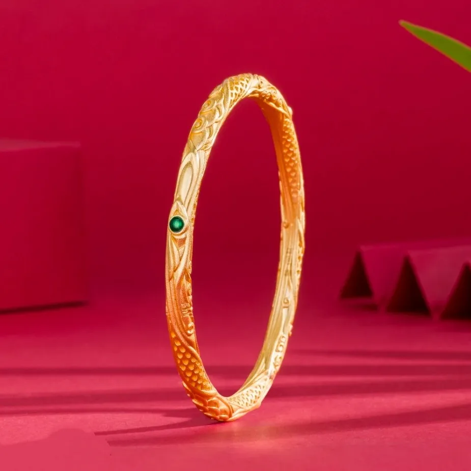 7110号足银999.9电镀黄金乾坤圈手镯哪吒手环足银情侣款直播爆款