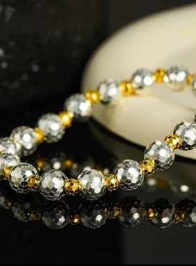 7595号足银999.9分色金龙鳞珠珠手链爆闪气质时尚轻奢百搭手链