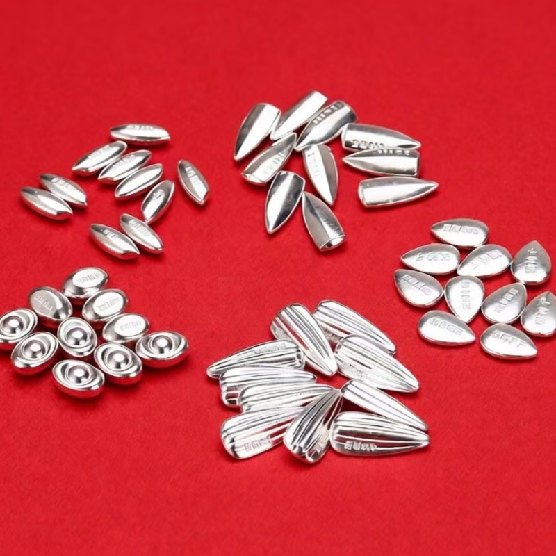 中国金铺9999足银实心瓜子种子纯银豆子大米元宝花生投资白银收藏