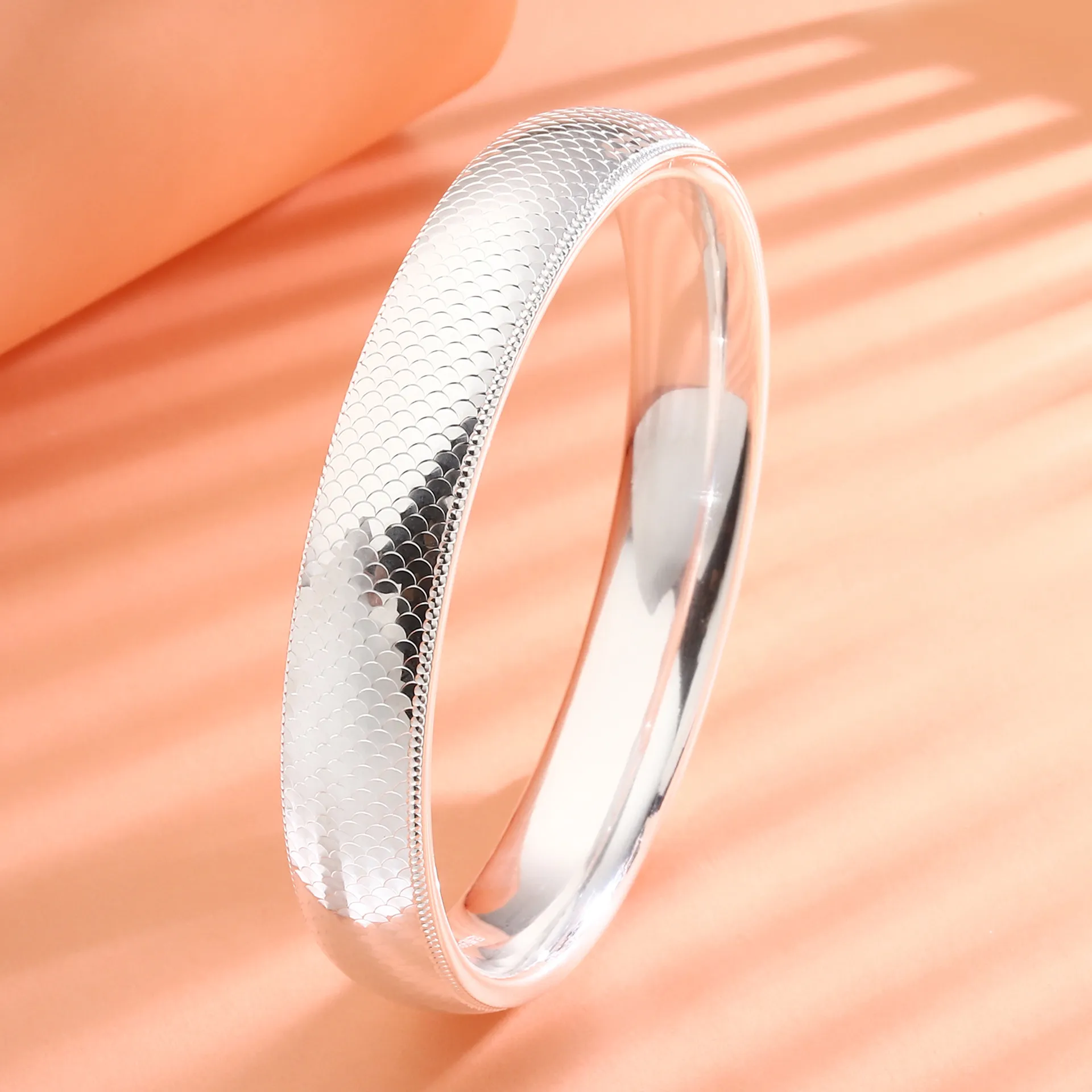 8738号 足银999.9 闭口轮胎龙鳞手镯轻奢气质时尚百搭新中式手镯