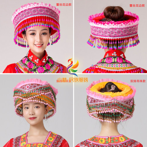 云南迪庆怒江手工蕾丝圆盘帽