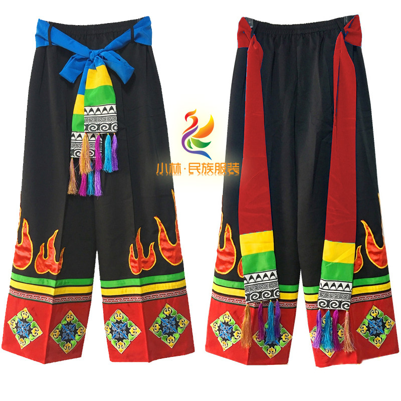 苗族侗族土家族壮族彝族服装裤子男装民族舞蹈服装生活装裤子223 - 实物图