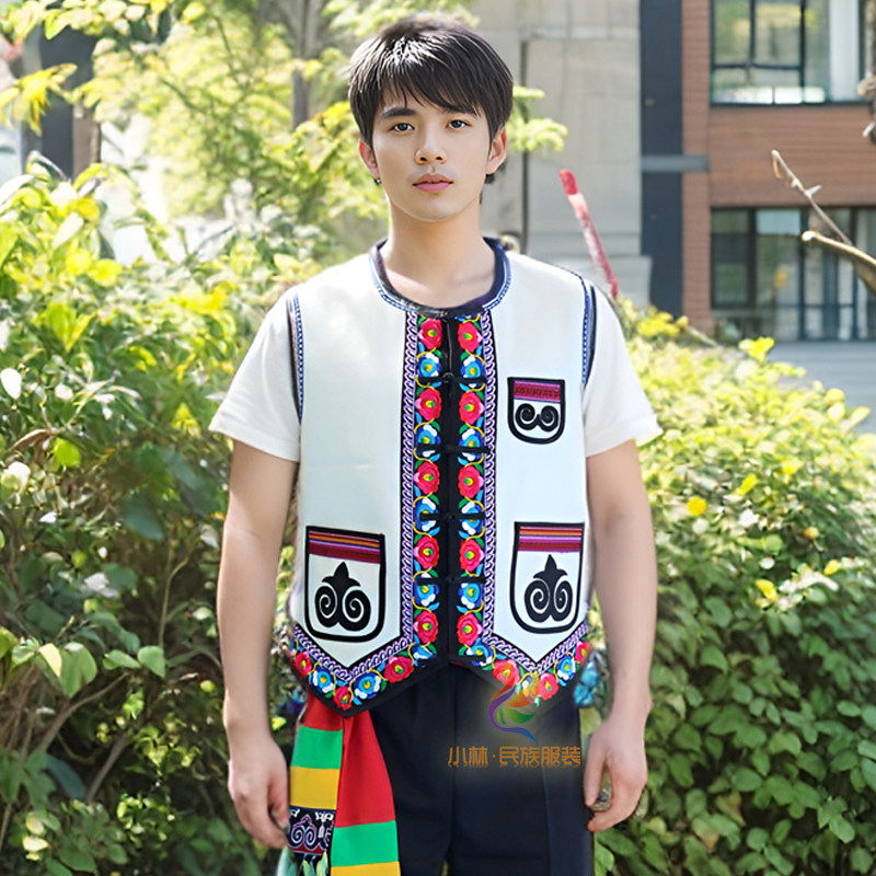 云南少数民族风精品尖角绣花马夹马甲生活特色绣花服装男女同款J5,男装,其他民族服装,淘宝优惠券,粉丝福利购,淘宝优惠卷