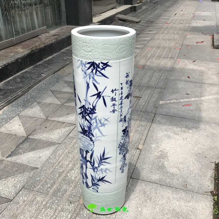 景德镇手绘客厅摆件落地花瓶