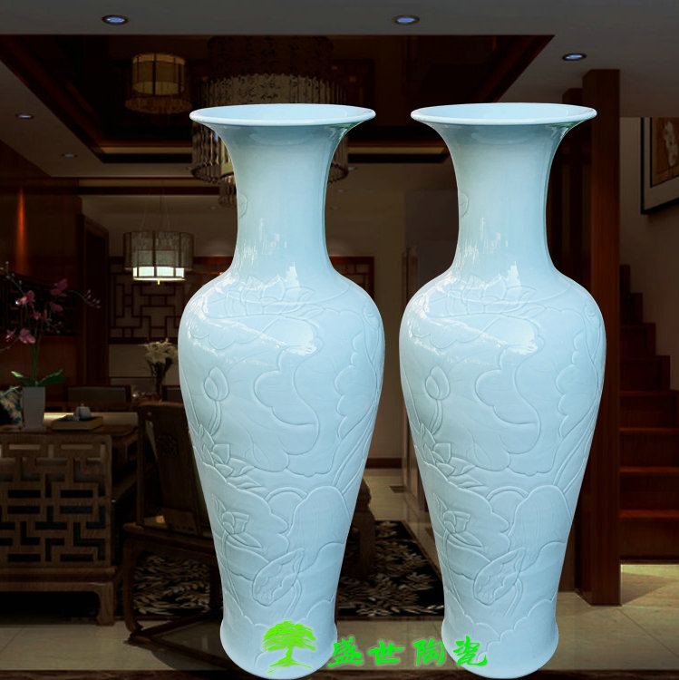 景德镇摆件雕刻中式风落地花瓶