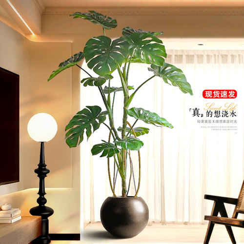 龟背竹仿真绿植高端轻奢大盆栽室内装饰摆件客厅落地仿生假树植物
