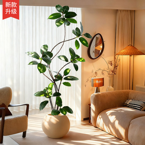 假绿植装饰仿真室内盆栽大型落地摆件客厅轻奢防真绿色植物黑金刚