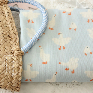 小白鹅韩国单条绒灯芯绒布料衣服手工发圈宝宝靠垫裙子被套面料