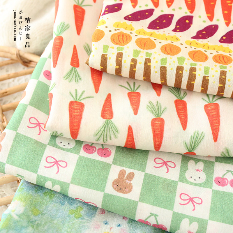 特～价软唧唧天丝布料兔子儿童旗袍童装裙子大肠发圈汉服床品面料