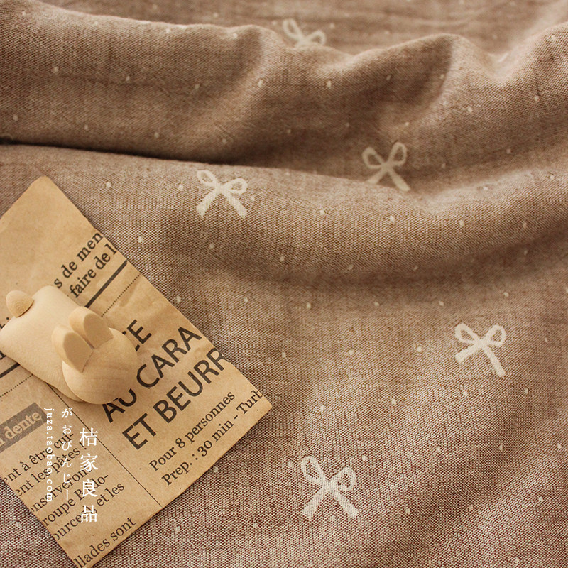 蝴蝶结a类色织双层纱布料纯棉被套床单枕套手工diy衣服全棉面料