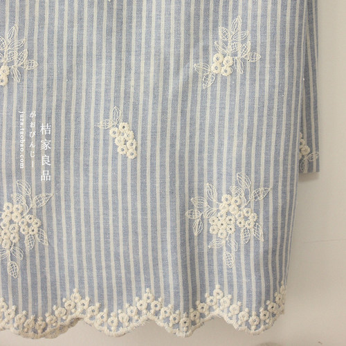 出口涤棉重工刺绣手工衣服布料