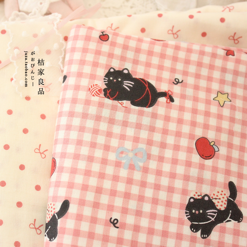 猫咪婴儿级a类纯棉双层纱衣服床品手工浴巾口水巾睡衣布料面料