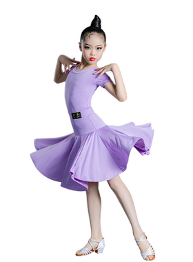 2024夏季新款儿童拉丁舞服女童舞蹈服练功服专业比赛服短袖演出服