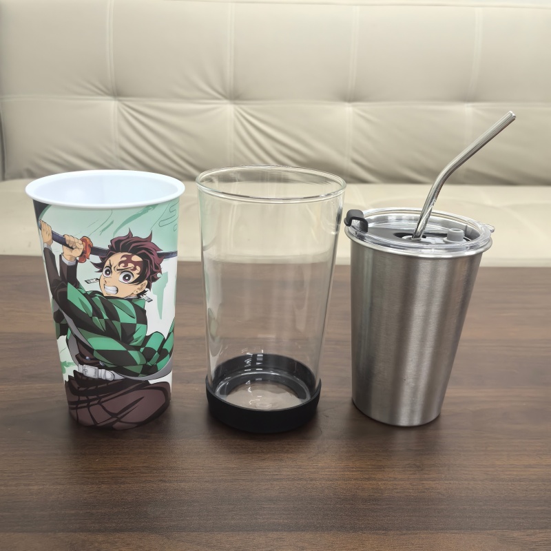 适配万达联名鬼灭之刃恋与深空PP杯改造外壳不锈钢内胆杯盖子吸管