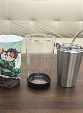 适配万达联名鬼灭之刃恋与深空PP杯改造外壳不锈钢内胆杯盖子吸管