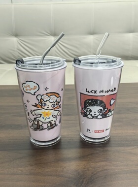 瑞幸泡泡玛特联名超大杯改造PP杯全套304不锈钢内胆亚克力外壳盖