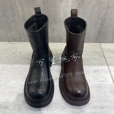 M60 专柜正品2024秋款女士靴子真皮靴女鞋WX16943217-699