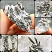 美国自然银矿石 天然原矿石矿物晶体标本摆件教学收藏奇石宝石