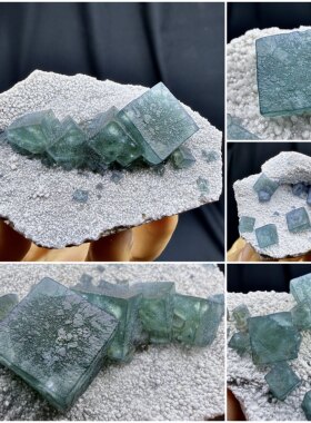 内蒙古莫兰迪萤石石英天然矿物晶体矿石标本摆件教学观赏收藏奇石