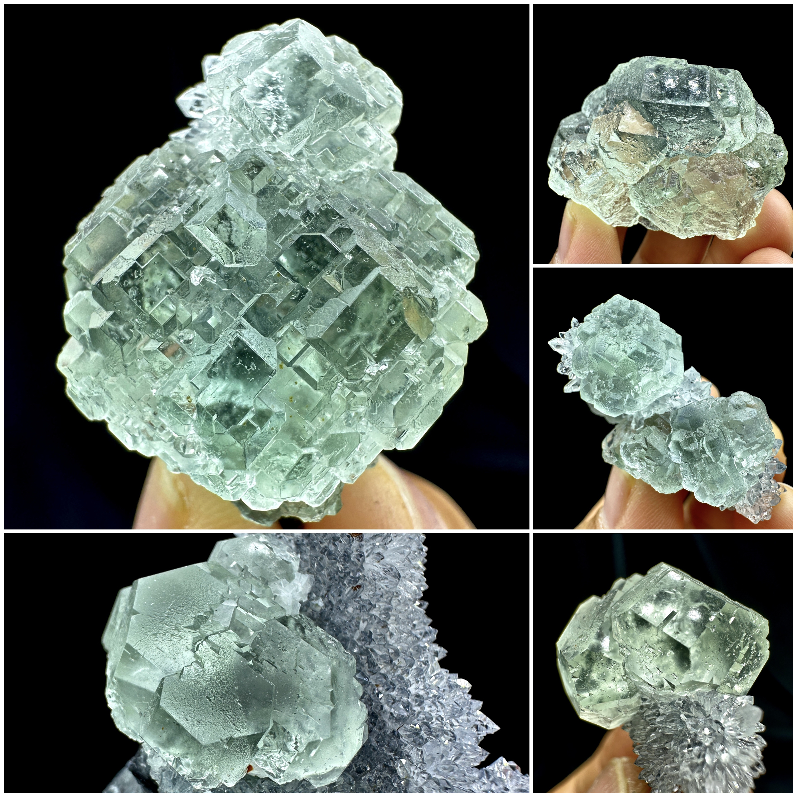 福建透绿萤石水晶花天然矿物晶体矿石标本摆件教学观赏收藏奇石