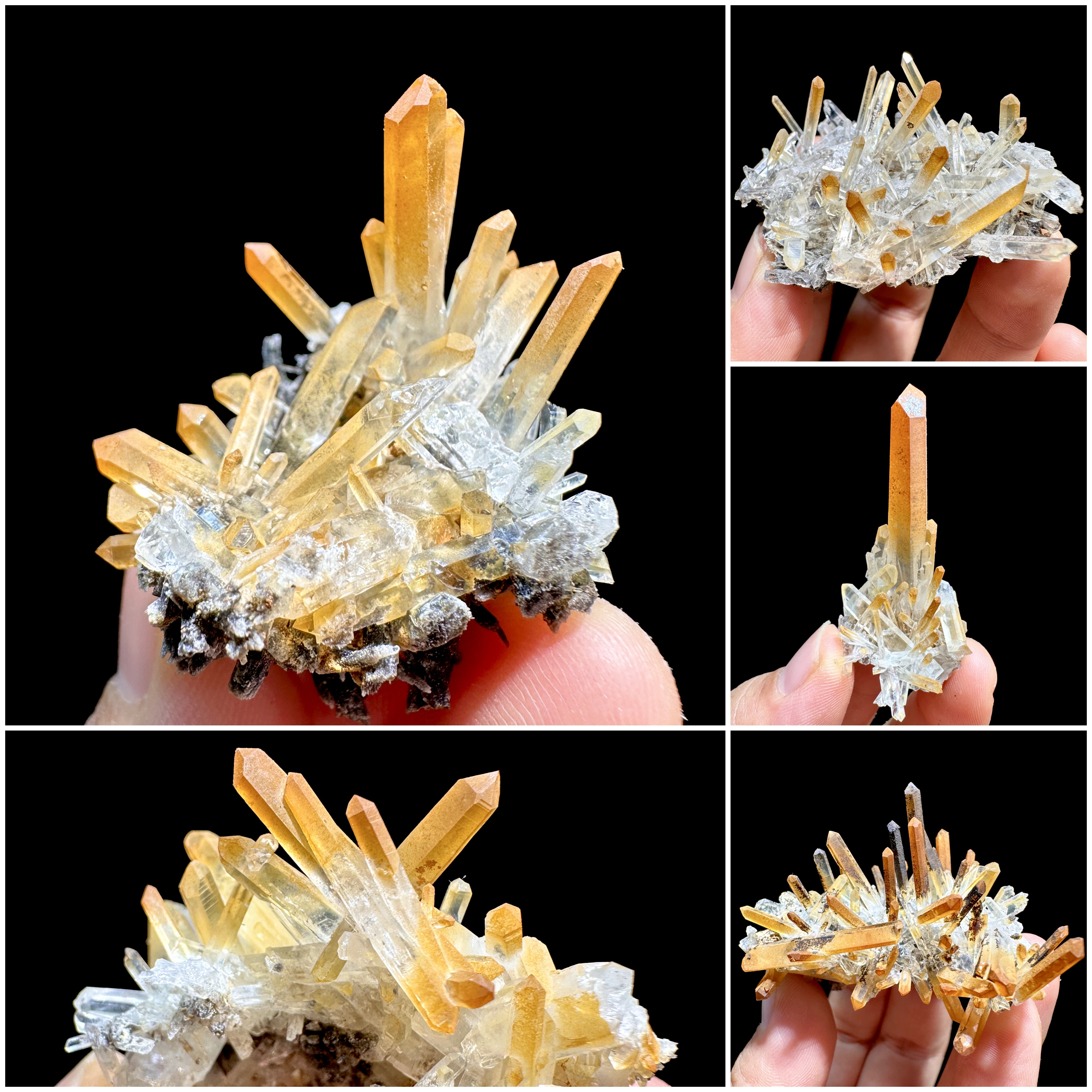 金口河黄皮芒果水晶簇天然矿物晶体矿石标本摆件教学观赏收藏奇石