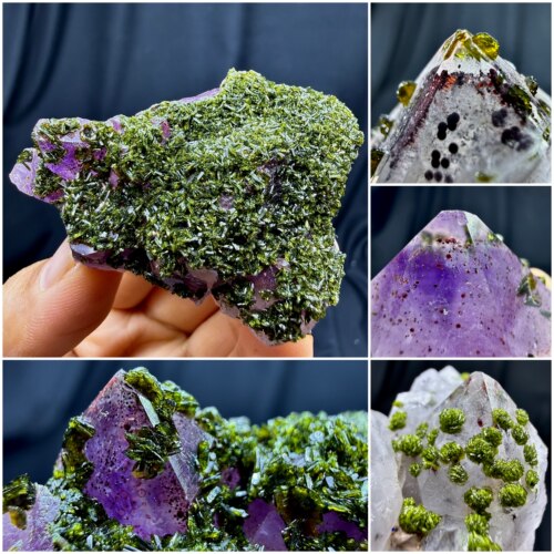 四川花园水晶绿帘石天然矿物晶体矿石标本摆件教学观赏收藏奇石