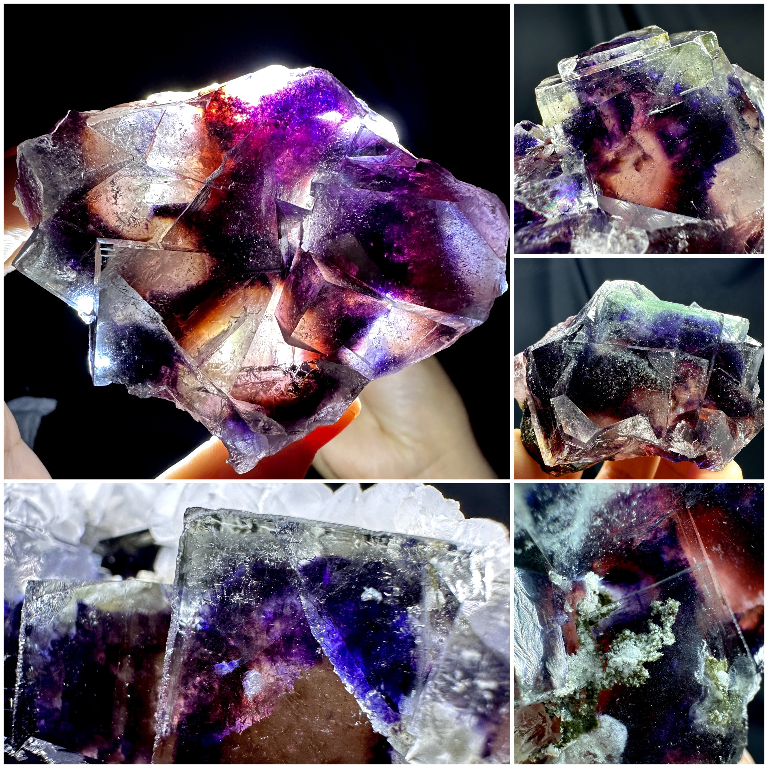 内蒙古玻璃体红绿蓝幻影萤石磁黄铁矿方解石水晶天然矿物晶体矿石