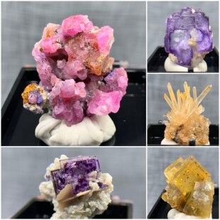 小精品盒子矿红宝石紫萤石水晶黄铜矿锡石毒砂石榴石天然矿物晶体