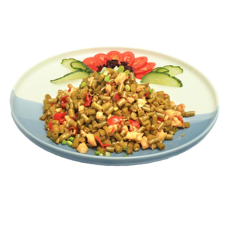 蒸烩煮酸豆角炒鸡肉末500克方便米饭腌制豆角粒快餐配菜下饭菜肴
