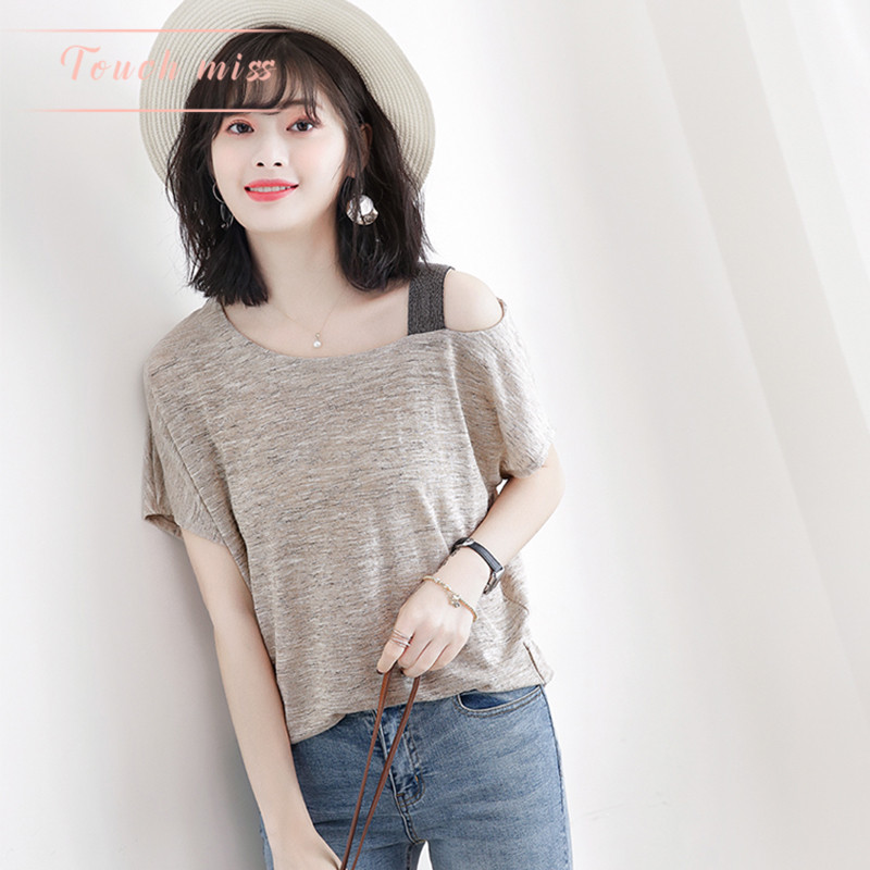 TOUCH MISS ÈÕϵ¸ß¶ËŮװп²à¶¼çÉÏÒÂchic¶ÌÐäTÐôÅ®2018ÏÄ
