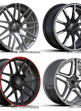 订制19 20 21寸锻造轮毂适用奔驰C级E级S级G500 GLE GLS巴博斯AMG