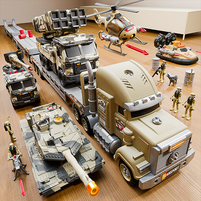 2025新款儿童玩具车男孩3到6岁军事导弹汽车套装男童爆款生日礼物